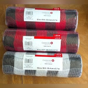 NEW NIP Celebrate It HOLIDAY Mesh Craft Lot of Three 10 x 19 each